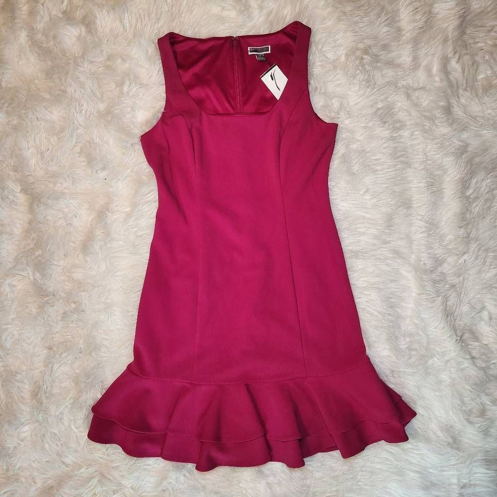 Chelsea28 Fuschia Pink Ruffle Hem Mini Dress - Picture 4 of 9